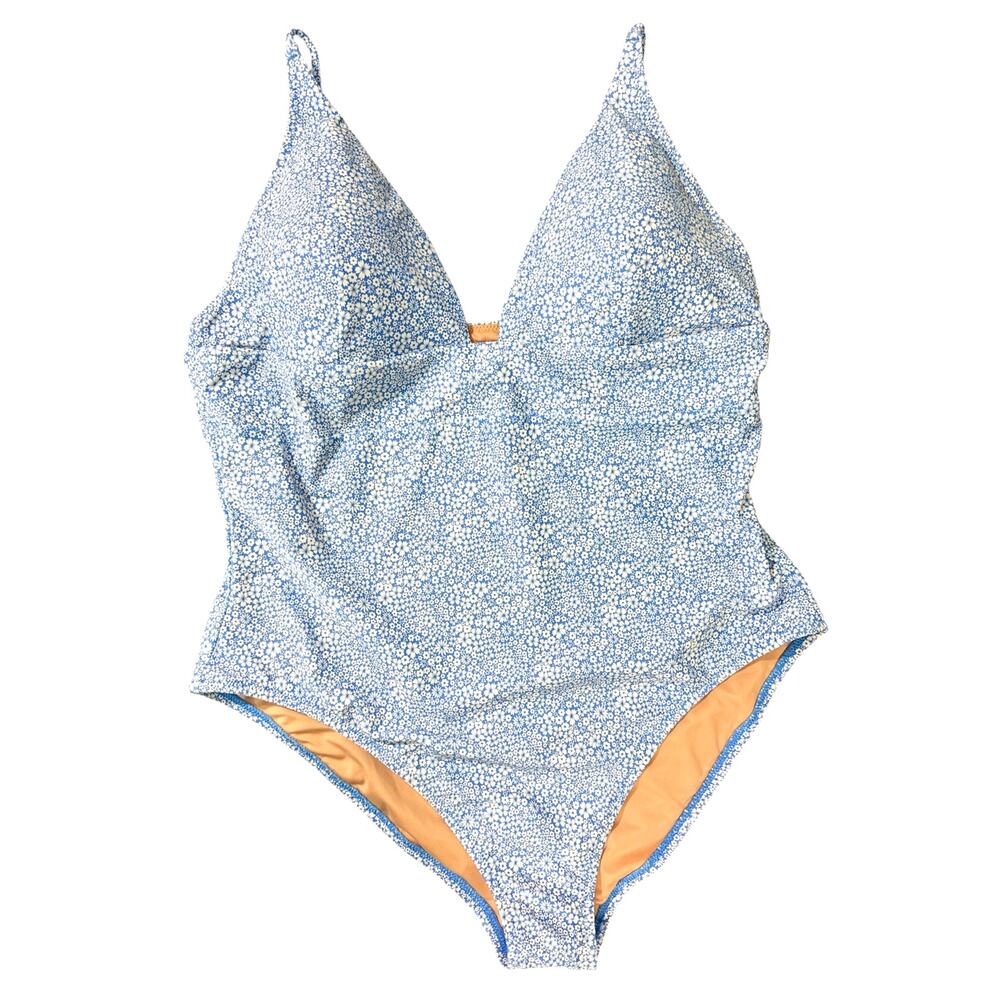 NWOT J.Crew Plunge One-Piece Swimsuit Liberty® Jacqueline’s Blossom Floral Sz 16 - Picture 4 of 11